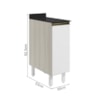 Balcao Com Tampo 1P 30 cm MDF Kali 12217 Bianco Toq Branco Uv Nicioli