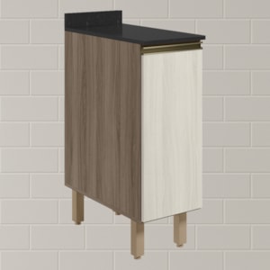 Balcao Com Tampo 1P 30 cm MDF Kali 12217 Carvalho Toq Bianco Toq Nicioli