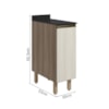 Balcao Com Tampo 1P 30 cm MDF Kali 12217 Carvalho Toq Bianco Toq Nicioli