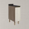 Balcao Com Tampo 1P 30 cm MDF Kali 12217 Carvalho Toq Bianco Toq Nicioli