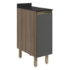 Balcao Com Tampo 1P 30 cm MDF Kali 12217 Carvalho Toq Chumbo Nicioli