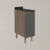 Balcao Com Tampo 1P 30 cm MDF Kali 12217 Carvalho Toq Chumbo Nicioli