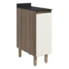 Balcao Com Tampo 1P 30 cm MDF Kali 12217 Carvalho Toq Off White Cetim Nicioli