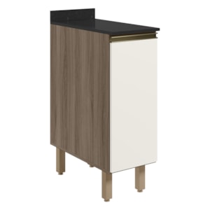 Balcao Com Tampo 1P 30 cm MDF Kali 12217 Carvalho Toq Off White Cetim Nicioli