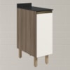 Balcao Com Tampo 1P 30 cm MDF Kali 12217 Carvalho Toq Off White Cetim Nicioli