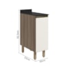 Balcao Com Tampo 1P 30 cm MDF Kali 12217 Carvalho Toq Off White Cetim Nicioli