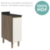 Balcao Com Tampo 1P 30 cm MDF Kali 12217 Carvalho Toq Off White Cetim Nicioli