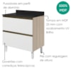 Balcao Com Tampo 2 Gavetoes MDF 80 cm Kali 1641222 Bianco TOQ Branco Nicioli
