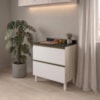 Balcao Com Tampo 2 Gavetoes MDF 80 cm Kali 1641222 Bianco TOQ Branco Nicioli