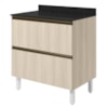 Balcao Com Tampo 2 Gavetoes MDF 80 cm Kali 1641222 Bianco TOQ Nicioli