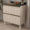 Balcao Com Tampo 2 Gavetoes MDF 80 cm Kali 1641222 Bianco TOQ Nicioli