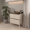 Balcao Com Tampo 2 Gavetoes MDF 80 cm Kali 1641222 Bianco TOQ Nicioli