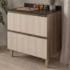 Balcao Com Tampo 2 Gavetoes MDF 80 cm Kali 1641222 Carvalho TOQ Bianco Nicioli