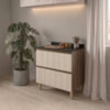 Balcao Com Tampo 2 Gavetoes MDF 80 cm Kali 1641222 Carvalho TOQ Bianco Nicioli