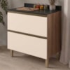 Balcao Com Tampo 2 Gavetoes MDF 80 cm Kali 1641222 Carvalho TOQ Off White Nicioli