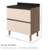 Balcao Com Tampo 2 Gavetoes MDF 80 cm Kali 1641222 Carvalho TOQ Off White Nicioli