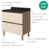 Balcao Com Tampo 2 Gavetoes MDF 80 cm Kali 1641222 Carvalho TOQ Off White Nicioli