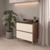 Balcao Com Tampo 2 Gavetoes MDF 80 cm Kali 1641222 Carvalho TOQ Off White Nicioli