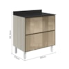 Balcao Com Tampo 2 Gavetoes Vidro 80cm MDF Kali 16412 Bianco Toq Nicioli