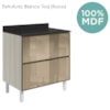 Balcao Com Tampo 2 Gavetoes Vidro 80cm MDF Kali 16412 Bianco Toq Nicioli
