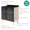 Balcao Com Tampo 2 Gavetoes Vidro MDF 80 cm Kali 1641227 Bianco TOQ Nicioli