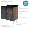 Balcao Com Tampo 2 Gavetoes Vidro MDF 80 cm Kali 1641227 Carvalho TOQ Nicioli