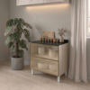 Balcao Com Tampo 2 Gavetoes Vidro MDF 80 cm Kali 1641269 Bianco TOQ Nicioli
