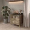 Balcao Com Tampo 2 Gavetoes Vidro MDF 80 cm Kali 1641269 Carvalho TOQ Nicioli