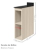 Balcao Com Tampo 2 Nichos MDF 20 cm Kali 1221622 Bianco TOQ Nicioli