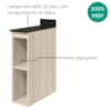 Balcao Com Tampo 2 Nichos MDF 20 cm Kali 1221622 Bianco TOQ Nicioli