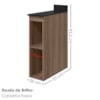 Balcao Com Tampo 2 Nichos MDF 20 cm Kali 1221622 Carvalho TOQ Nicioli