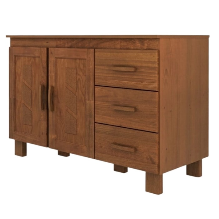 Balcao Com Tampo 2 Portas 120 cm Madeira Macica Taeda 1241C Castanho Festra