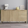 Balcao Com Tampo 2 Portas 3 Gavetas 160 cm Glam Freijo KTP