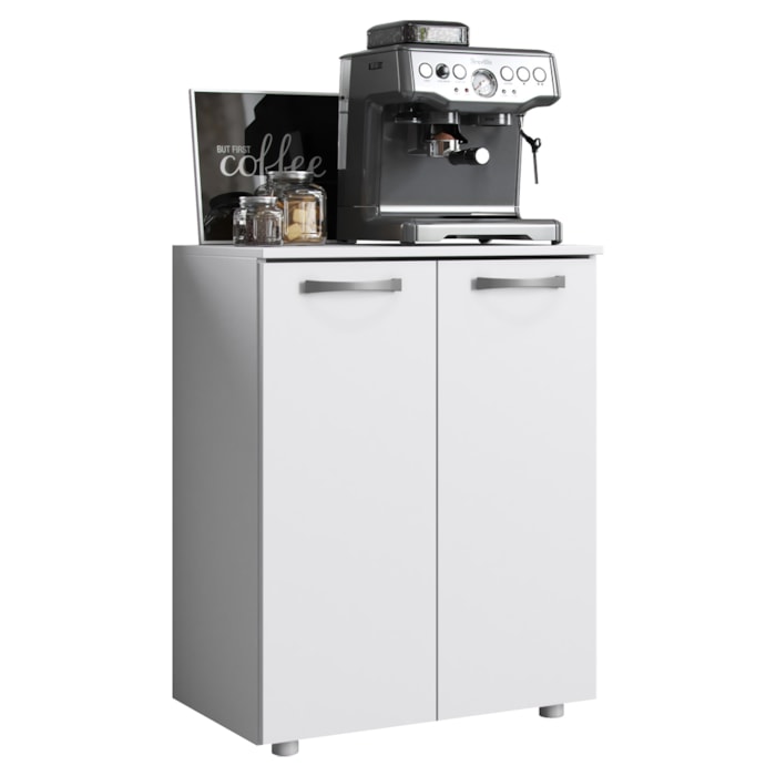 Balcao Com Tampo 2 Portas 61 cm MDP Denver Branco ARMoveis