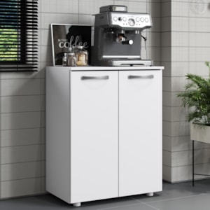 Balcao Com Tampo 2 Portas 61 cm MDP Denver Branco ARMoveis