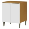 Balcao Com Tampo 2 Portas 70 cm MDF 2006805 Cinamomo Branco ARMoveis