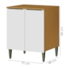 Balcao Com Tampo 2 Portas 70 cm MDF 2006805 Cinamomo Branco ARMoveis