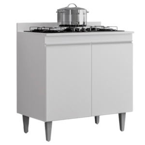 Balcao Com Tampo 2 Portas 80 cm  Ellen Branco Eratto Moveis