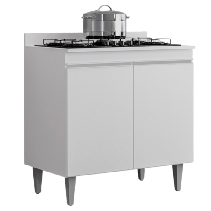 Balcao Com Tampo 2 Portas 80 cm  Ellen Branco Eratto Moveis