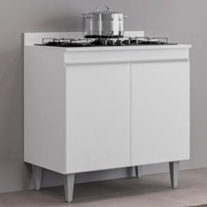 Balcao Com Tampo 2 Portas 80 cm  Ellen Branco Eratto Moveis