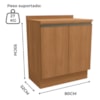 Balcao Com Tampo 2 Portas 80 cm Maxxi G744 Canela Kappesberg