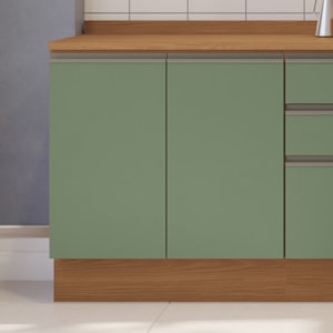 Balcao Com Tampo 2 Portas 80 cm Maxxi G744 Canela Verde Kappesberg