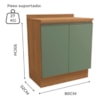 Balcao Com Tampo 2 Portas 80 cm Maxxi G744 Canela Verde Kappesberg