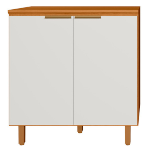 Balcao Com Tampo 2 Portas 80 cm MDF Bari Freijo Off Acetinado POLIMAN