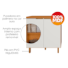 Balcao Com Tampo 2 Portas 80 cm MDF Bari Freijo Off Acetinado POLIMAN