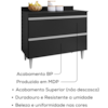 Balcao Com Tampo 2 Portas Basculante Esmeralda BP 100 cm Preto Eratto Moveis