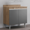 Balcao Com Tampo 2 Portas Ellen 80 cm Freijo Grafite Eratto Moveis