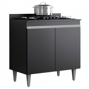 Balcao Com Tampo 2 Portas Ellen 80 cm Preto Eratto Moveis