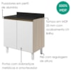 Balcão Com Tampo 2 Portas MDF 60 cm Kali 1222022 Bianco TOQ Branco Nicioli
