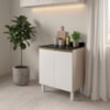 Balcão Com Tampo 2 Portas MDF 60 cm Kali 1222022 Bianco TOQ Branco Nicioli